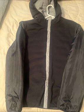 George Black Hooded Windbreaker with Gray Trim